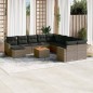 vidaXL 14-tlg. Garten-Sofagarnitur mit Kissen Grau Poly Rattan vidaXL 14-tlg. Garten-Sofagarnitur mit Kissen Grau Poly Rattan