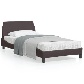vidaXL Bettgestell mit Kopfteil Dunkelbraun 100x200 cm Stoff