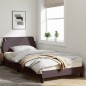 vidaXL Bettgestell mit Kopfteil Dunkelbraun 100x200 cm Stoff vidaXL Bettgestell mit Kopfteil Dunkelbraun 100x200 cm Stoff