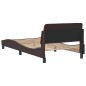 vidaXL Bettgestell mit Kopfteil Dunkelbraun 100x200 cm Stoff vidaXL Bettgestell mit Kopfteil Dunkelbraun 100x200 cm Stoff