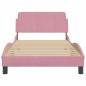 vidaXL Bettgestell mit Kopfteil Rosa 100x200 cm Samt vidaXL Bettgestell mit Kopfteil Rosa 100x200 cm Samt