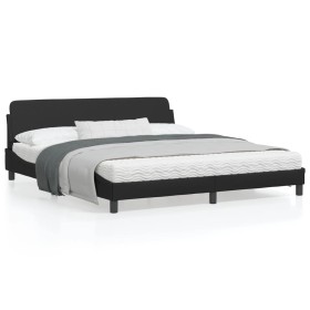 vidaXL Bettgestell mit Kopfteil Schwarz 180x200 cm Kunstleder