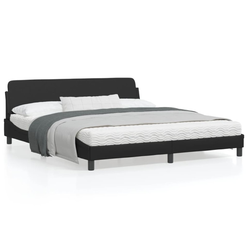 vidaXL Bettgestell mit Kopfteil Schwarz 180x200 cm Kunstleder vidaXL Bettgestell mit Kopfteil Schwarz 180x200 cm Kunstleder