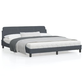 vidaXL Bettgestell mit Kopfteil Dunkelgrau 180x200 cm Samt