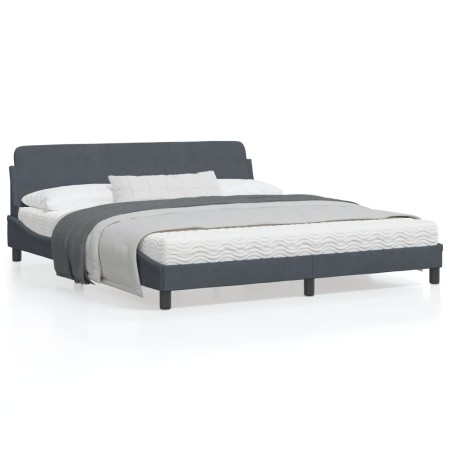 vidaXL Bettgestell mit Kopfteil Dunkelgrau 180x200 cm Samt
