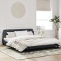 vidaXL Bettgestell mit Kopfteil Dunkelgrau 180x200 cm Samt vidaXL Bettgestell mit Kopfteil Dunkelgrau 180x200 cm Samt