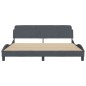 vidaXL Bettgestell mit Kopfteil Dunkelgrau 180x200 cm Samt vidaXL Bettgestell mit Kopfteil Dunkelgrau 180x200 cm Samt