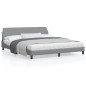 vidaXL Bettgestell mit Kopfteil Hellgrau 180x200 cm Stoff vidaXL Bettgestell mit Kopfteil Hellgrau 180x200 cm Stoff