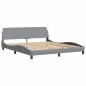 vidaXL Bettgestell mit Kopfteil Hellgrau 180x200 cm Stoff vidaXL Bettgestell mit Kopfteil Hellgrau 180x200 cm Stoff