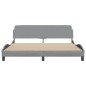 vidaXL Bettgestell mit Kopfteil Hellgrau 180x200 cm Stoff vidaXL Bettgestell mit Kopfteil Hellgrau 180x200 cm Stoff