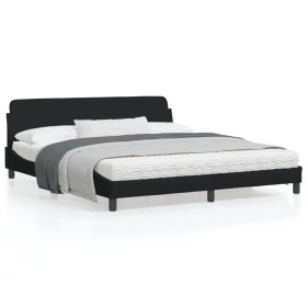 vidaXL Bettgestell mit Kopfteil Schwarz 180x200 cm Stoff