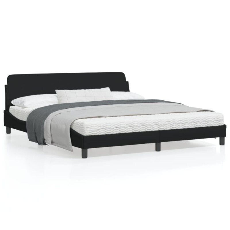 vidaXL Bettgestell mit Kopfteil Schwarz 180x200 cm Stoff vidaXL Bettgestell mit Kopfteil Schwarz 180x200 cm Stoff