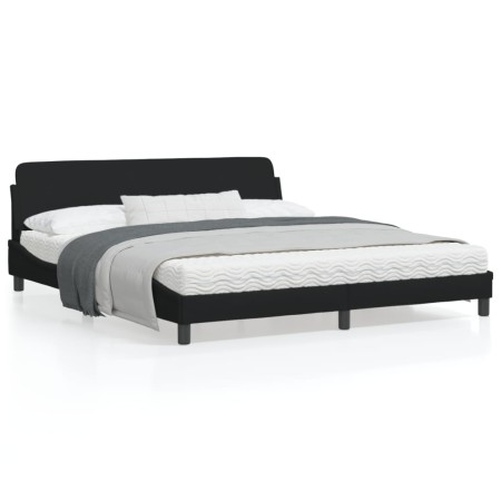 vidaXL Bettgestell mit Kopfteil Schwarz 180x200 cm Stoff