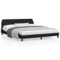vidaXL Bettgestell mit Kopfteil Schwarz 180x200 cm Stoff vidaXL Bettgestell mit Kopfteil Schwarz 180x200 cm Stoff