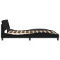 vidaXL Bettgestell mit Kopfteil Schwarz 180x200 cm Stoff vidaXL Bettgestell mit Kopfteil Schwarz 180x200 cm Stoff