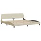 vidaXL Bettgestell mit Kopfteil Creme 200x200 cm Stoff vidaXL Bettgestell mit Kopfteil Creme 200x200 cm Stoff