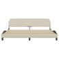vidaXL Bettgestell mit Kopfteil Creme 200x200 cm Stoff vidaXL Bettgestell mit Kopfteil Creme 200x200 cm Stoff