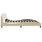 vidaXL Bettgestell mit Kopfteil Creme 200x200 cm Stoff vidaXL Bettgestell mit Kopfteil Creme 200x200 cm Stoff
