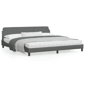 vidaXL Bettgestell mit Kopfteil Dunkelgrau 200x200 cm Stoff