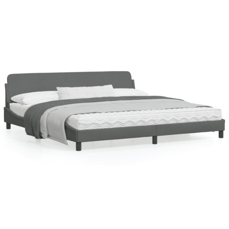 vidaXL Bettgestell mit Kopfteil Dunkelgrau 200x200 cm Stoff