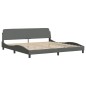 vidaXL Bettgestell mit Kopfteil Dunkelgrau 200x200 cm Stoff vidaXL Bettgestell mit Kopfteil Dunkelgrau 200x200 cm Stoff