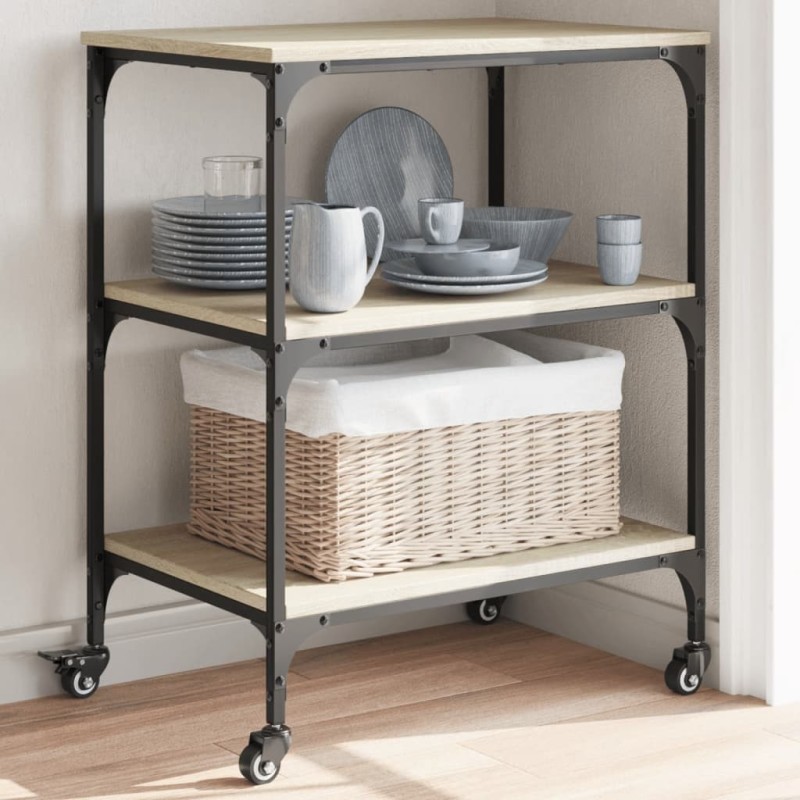 vidaXL Küchenwagen Sonoma-Eiche 60x41x76 cm Holzwerkstoff vidaXL Küchenwagen Sonoma-Eiche 60x41x76 cm Holzwerkstoff