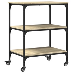 vidaXL Küchenwagen Sonoma-Eiche 60x41x76 cm Holzwerkstoff