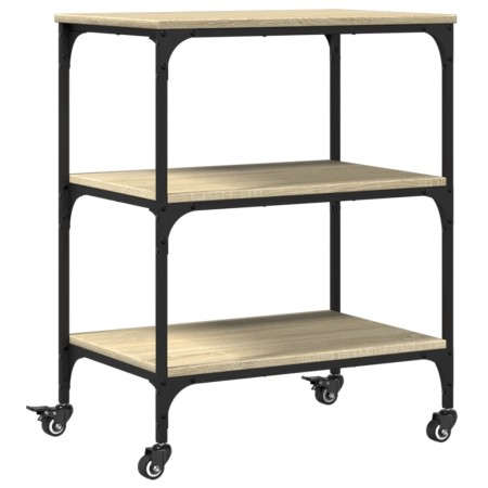 vidaXL Küchenwagen Sonoma-Eiche 60x41x76 cm Holzwerkstoff