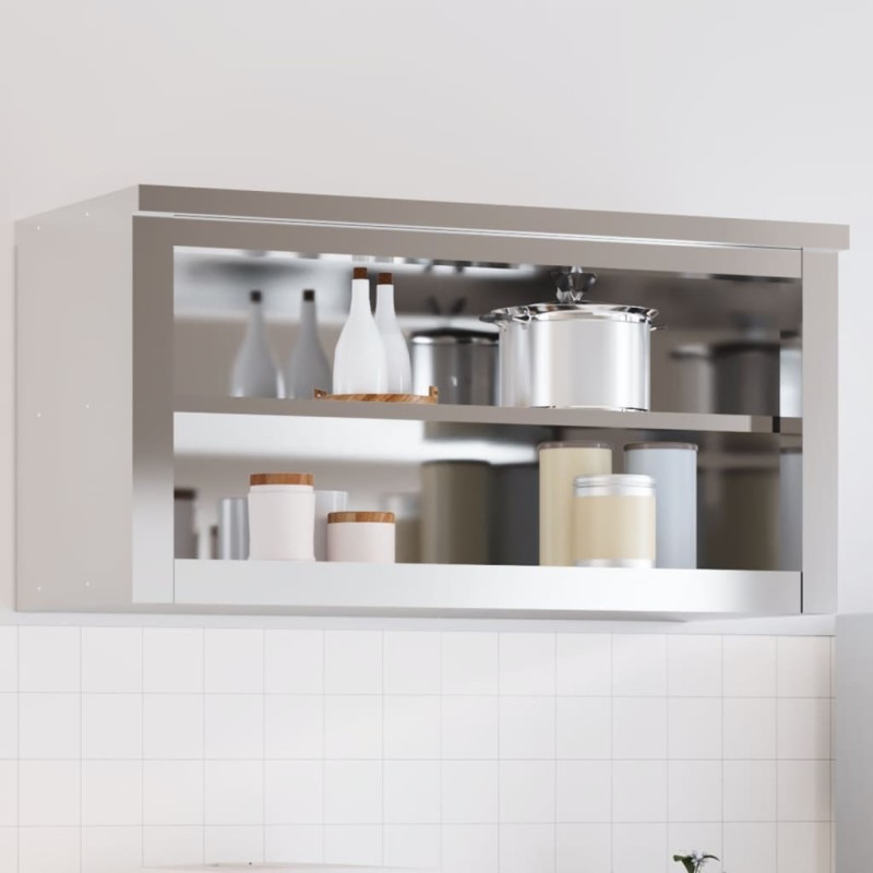vidaXL Küchen-Wandschrank mit Ablage Edelstahl vidaXL Küchen-Wandschrank mit Ablage Edelstahl