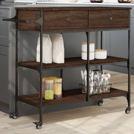 vidaXL Küchenwagen Braun Eichen-Optik 105x42x95 cm Holzwerkstoff