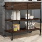 vidaXL Küchenwagen Braun Eichen-Optik 105x42x95 cm Holzwerkstoff vidaXL Küchenwagen Braun Eichen-Optik 105x42x95 cm Holzwerkstoff