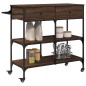 vidaXL Küchenwagen Braun Eichen-Optik 105x42x95 cm Holzwerkstoff vidaXL Küchenwagen Braun Eichen-Optik 105x42x95 cm Holzwerkstoff