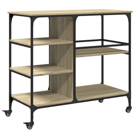 vidaXL Küchenwagen Sonoma-Eiche 100x45x89,5 cm Holzwerkstoff
