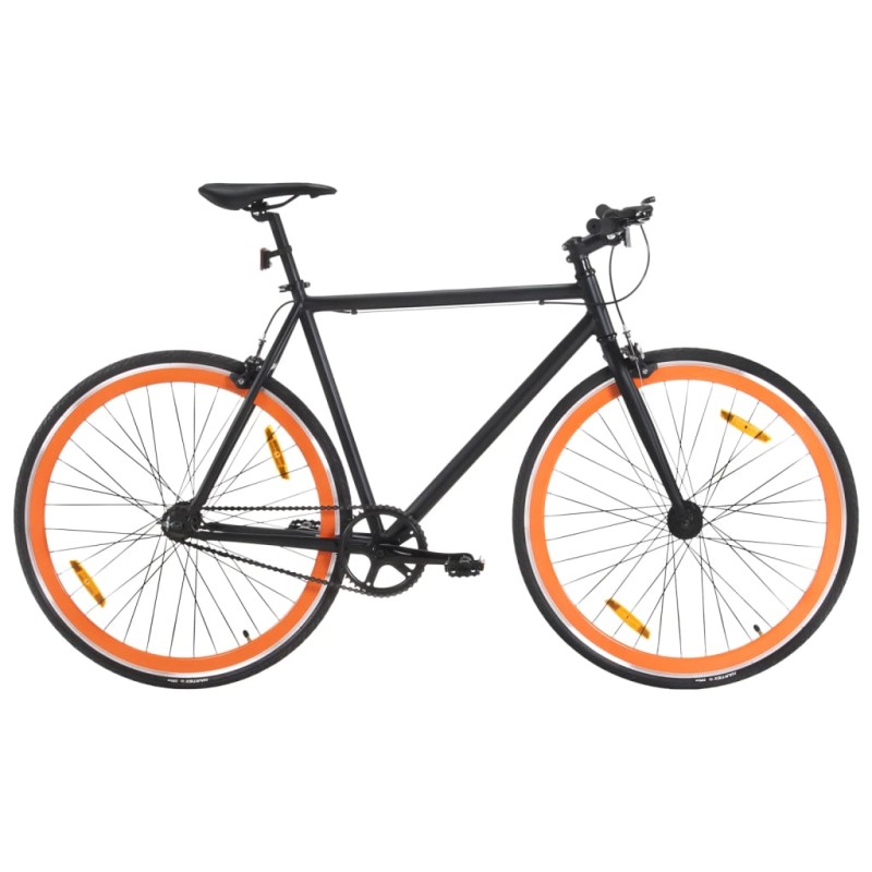 vidaXL Fahrrad mit Festem Gang Schwarz und Orange 700c 59 cm vidaXL Fahrrad mit Festem Gang Schwarz und Orange 700c 59 cm