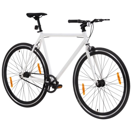 vidaXL Fahrrad mit Festem Gang Weiß und Schwarz 700c 59 cm