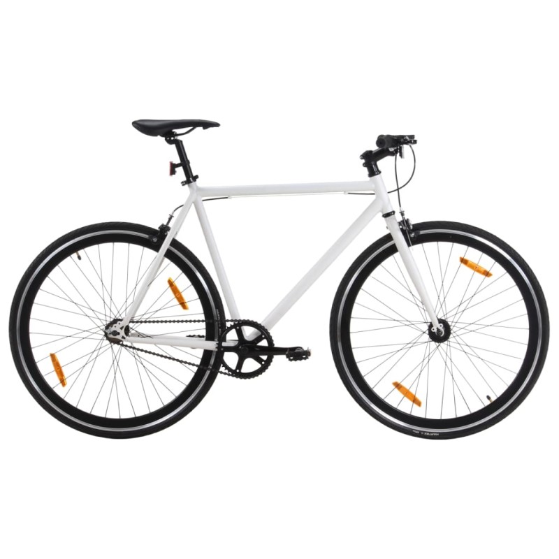 vidaXL Fahrrad mit Festem Gang Weiß und Schwarz 700c 51 cm vidaXL Fahrrad mit Festem Gang Weiß und Schwarz 700c 51 cm