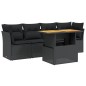 vidaXL 5-tlg. Garten-Sofagarnitur mit Kissen Schwarz Poly Rattan vidaXL 5-tlg. Garten-Sofagarnitur mit Kissen Schwarz Poly Rattan