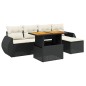 vidaXL 6-tlg. Garten-Sofagarnitur mit Kissen Schwarz Poly Rattan vidaXL 6-tlg. Garten-Sofagarnitur mit Kissen Schwarz Poly Rattan