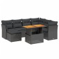 vidaXL 8-tlg. Garten-Sofagarnitur mit Kissen Schwarz Poly Rattan vidaXL 8-tlg. Garten-Sofagarnitur mit Kissen Schwarz Poly Rattan