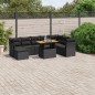 vidaXL 9-tlg. Garten-Sofagarnitur mit Kissen Schwarz Poly Rattan vidaXL 9-tlg. Garten-Sofagarnitur mit Kissen Schwarz Poly Rattan