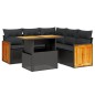 vidaXL 6-tlg. Garten-Sofagarnitur mit Kissen Schwarz Poly Rattan vidaXL 6-tlg. Garten-Sofagarnitur mit Kissen Schwarz Poly Rattan