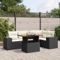 vidaXL 6-tlg. Garten-Sofagarnitur mit Kissen Schwarz Poly Rattan vidaXL 6-tlg. Garten-Sofagarnitur mit Kissen Schwarz Poly Rattan
