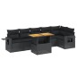 vidaXL 7-tlg. Garten-Sofagarnitur mit Kissen Schwarz Poly Rattan vidaXL 7-tlg. Garten-Sofagarnitur mit Kissen Schwarz Poly Rattan