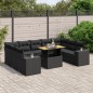 vidaXL 10-tlg. Garten-Sofagarnitur mit Kissen Schwarz Poly Rattan vidaXL 10-tlg. Garten-Sofagarnitur mit Kissen Schwarz Poly Rattan