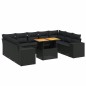 vidaXL 10-tlg. Garten-Sofagarnitur mit Kissen Schwarz Poly Rattan vidaXL 10-tlg. Garten-Sofagarnitur mit Kissen Schwarz Poly Rattan