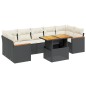 vidaXL 8-tlg. Garten-Sofagarnitur mit Kissen Schwarz Poly Rattan vidaXL 8-tlg. Garten-Sofagarnitur mit Kissen Schwarz Poly Rattan