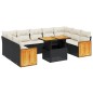 vidaXL 10-tlg. Garten-Sofagarnitur mit Kissen Schwarz Poly Rattan vidaXL 10-tlg. Garten-Sofagarnitur mit Kissen Schwarz Poly Rattan