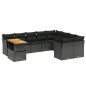 vidaXL 10-tlg. Garten-Sofagarnitur mit Kissen Schwarz Poly Rattan vidaXL 10-tlg. Garten-Sofagarnitur mit Kissen Schwarz Poly Rattan