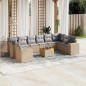 vidaXL 11-tlg. Garten-Sofagarnitur mit Kissen Beige Poly Rattan vidaXL 11-tlg. Garten-Sofagarnitur mit Kissen Beige Poly Rattan