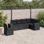 vidaXL 6-tlg. Garten-Sofagarnitur mit Kissen Schwarz Poly Rattan vidaXL 6-tlg. Garten-Sofagarnitur mit Kissen Schwarz Poly Rattan